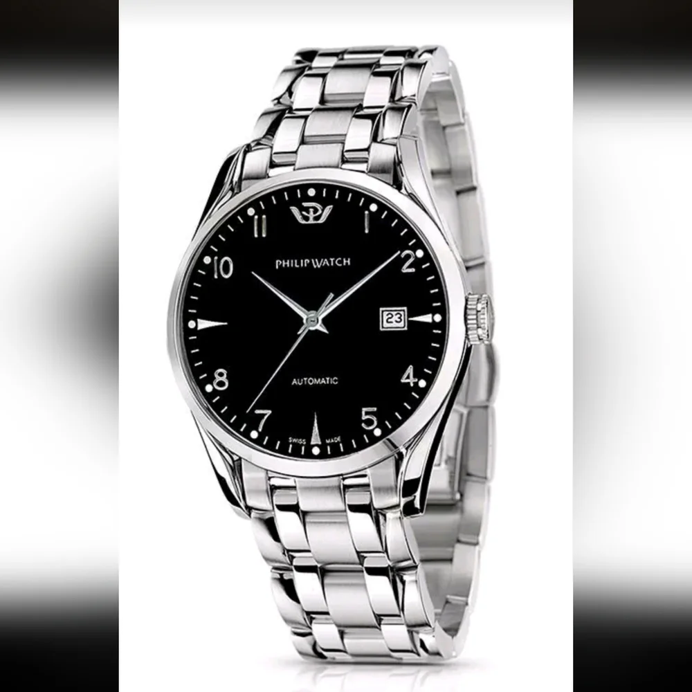Philip Watch Stainless Steel Automatic Black Dial Swiss Made Watch 8223680025